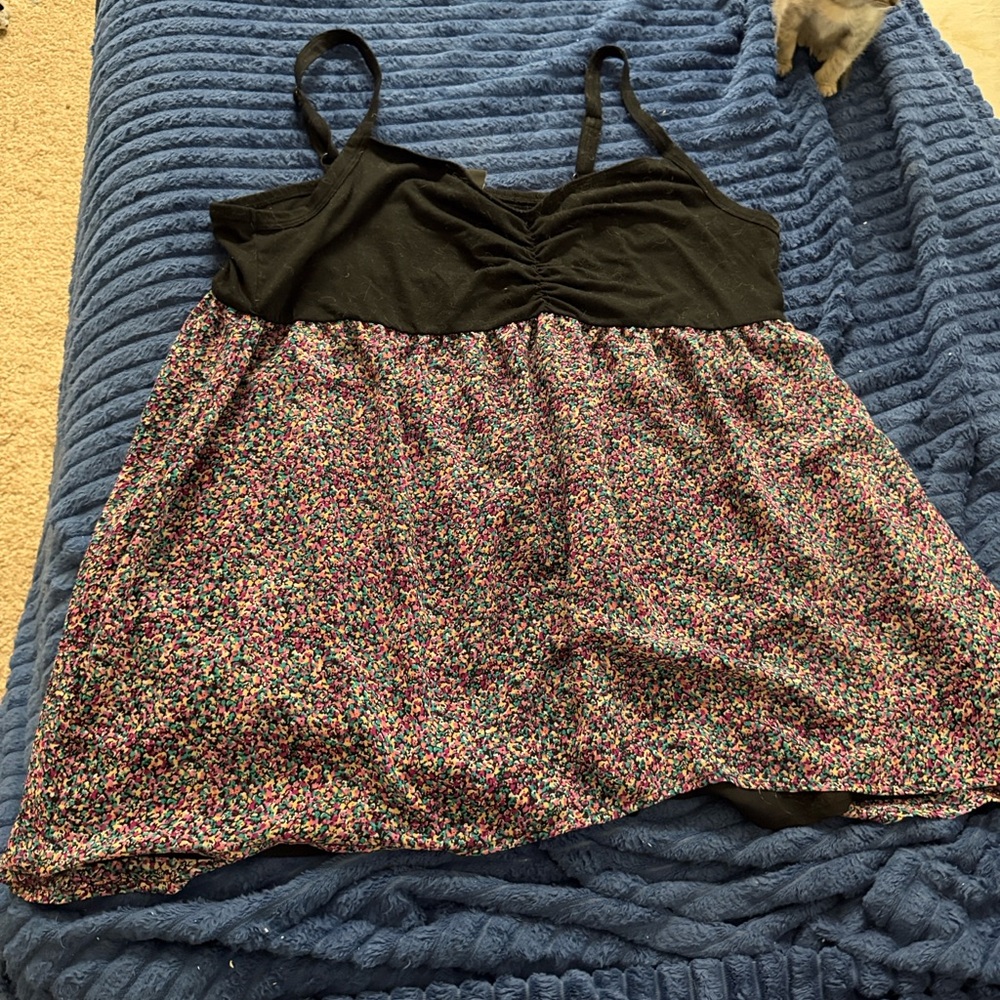 Torrid Black Bodice and Multicolor Floral Tank Top